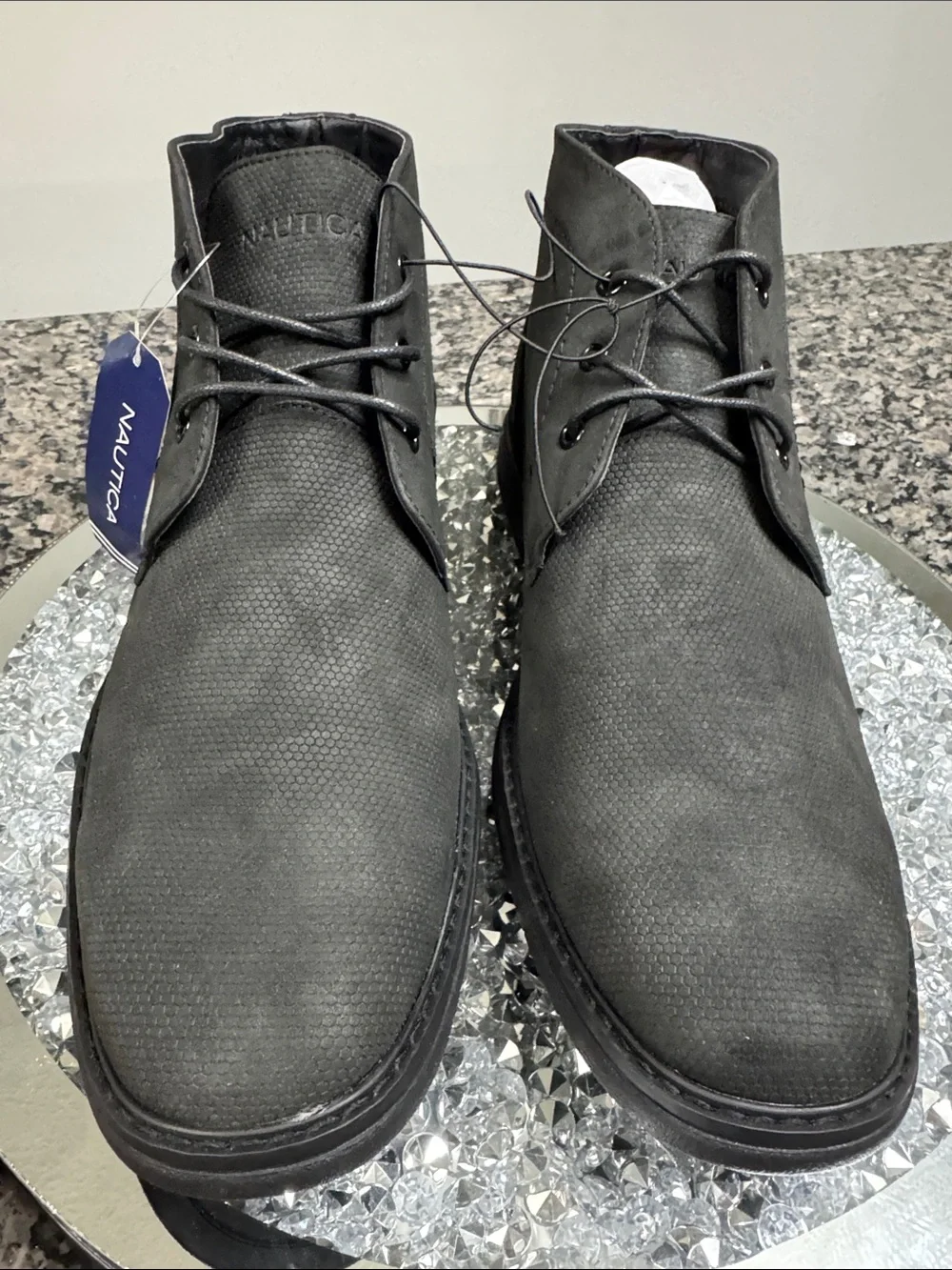 Nautica Men's Black Chukka Boot - Sleek Lace-Up Casual NEW 13